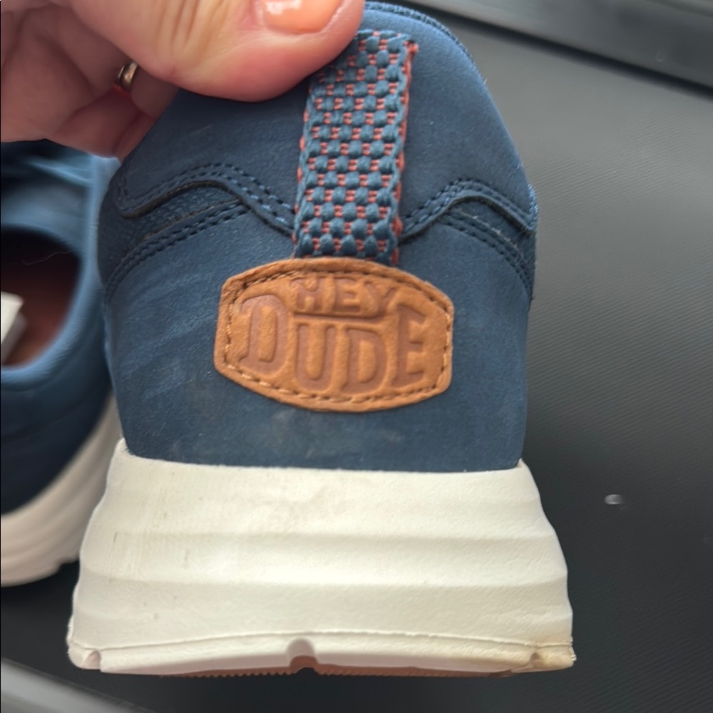 Hey Dude Blue and White Sneakers with Minimalist Design- worn once - Picture 4 of 7